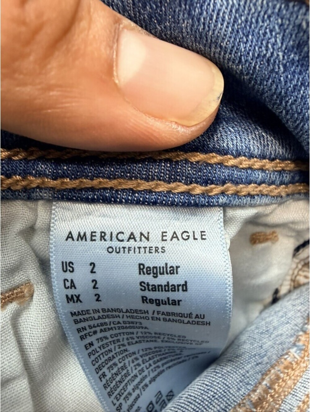 American Eagle Womens Kick Boot Flare Jeans 2 Regular Blue Wash Next Level - Picture 9 of 11